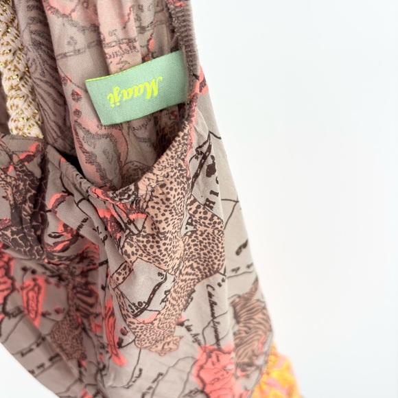 Maaji Multiprint Tiered Racerback Boho Mini Dress Mixed Print Swim Cover Small - Picture 9 of 9